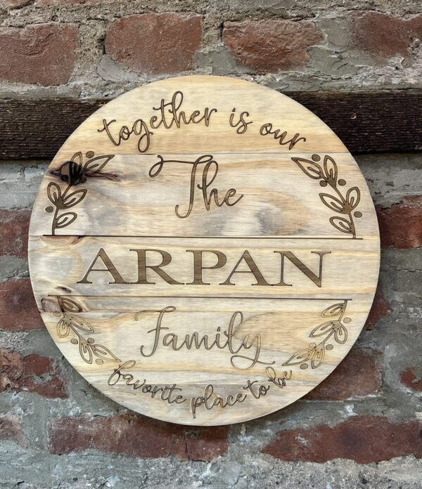 Lazy Susan 18” Pine Engraved